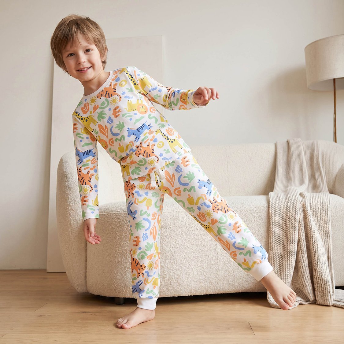 Juniors Safari Print T-shirt with Pyjama Set