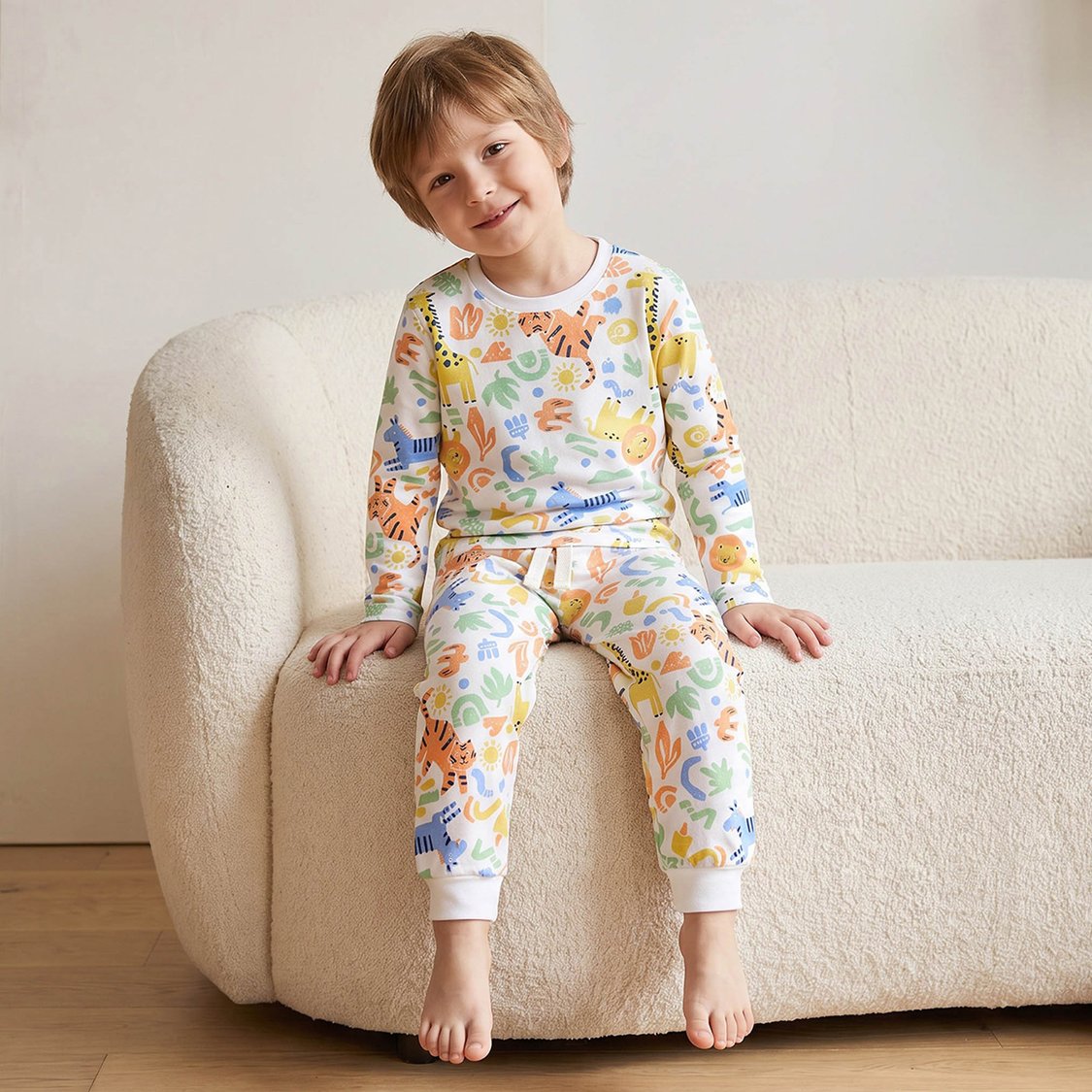 Juniors Safari Print T-shirt with Pyjama Set
