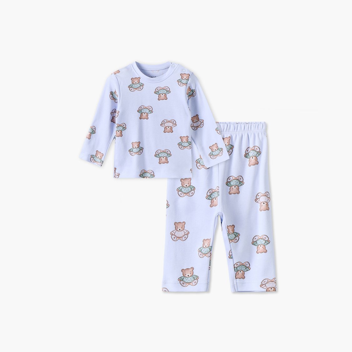 Juniors Teddy Bear Print T-shirt with Pyjama Set