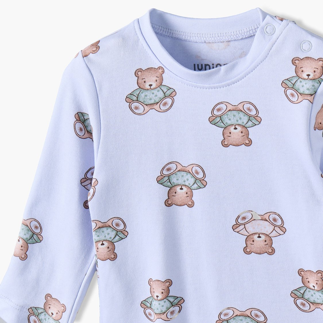Juniors Teddy Bear Print T-shirt with Pyjama Set