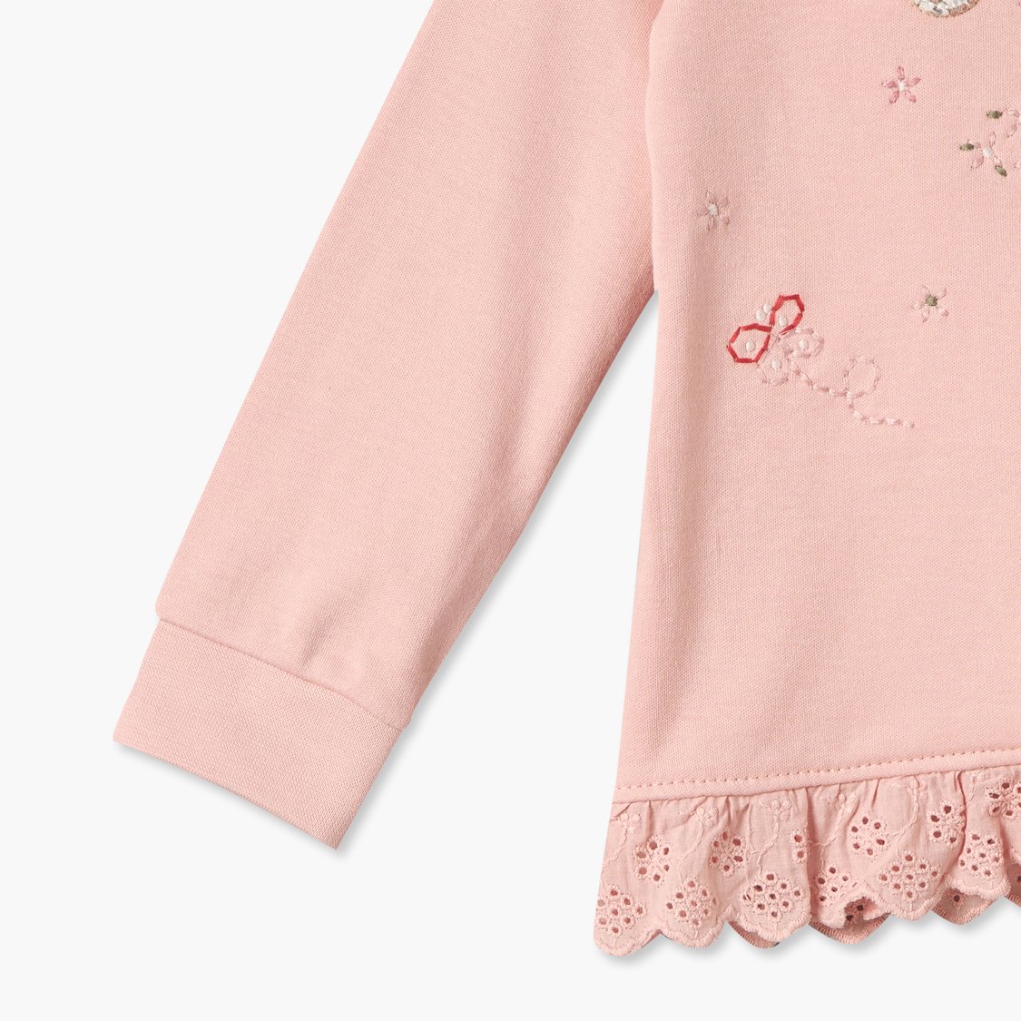 Juniors Floral Embroidery Top and Pyjama Set