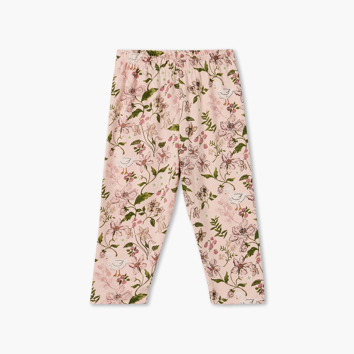 Juniors Floral Print T-shirt with Pyjama Set