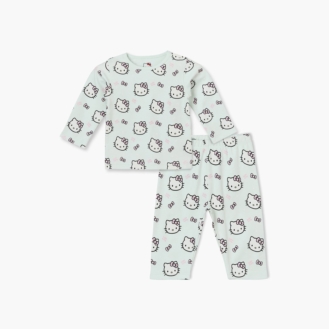 Juniors Hello Kitty Print T-shirt with Pyjama Set