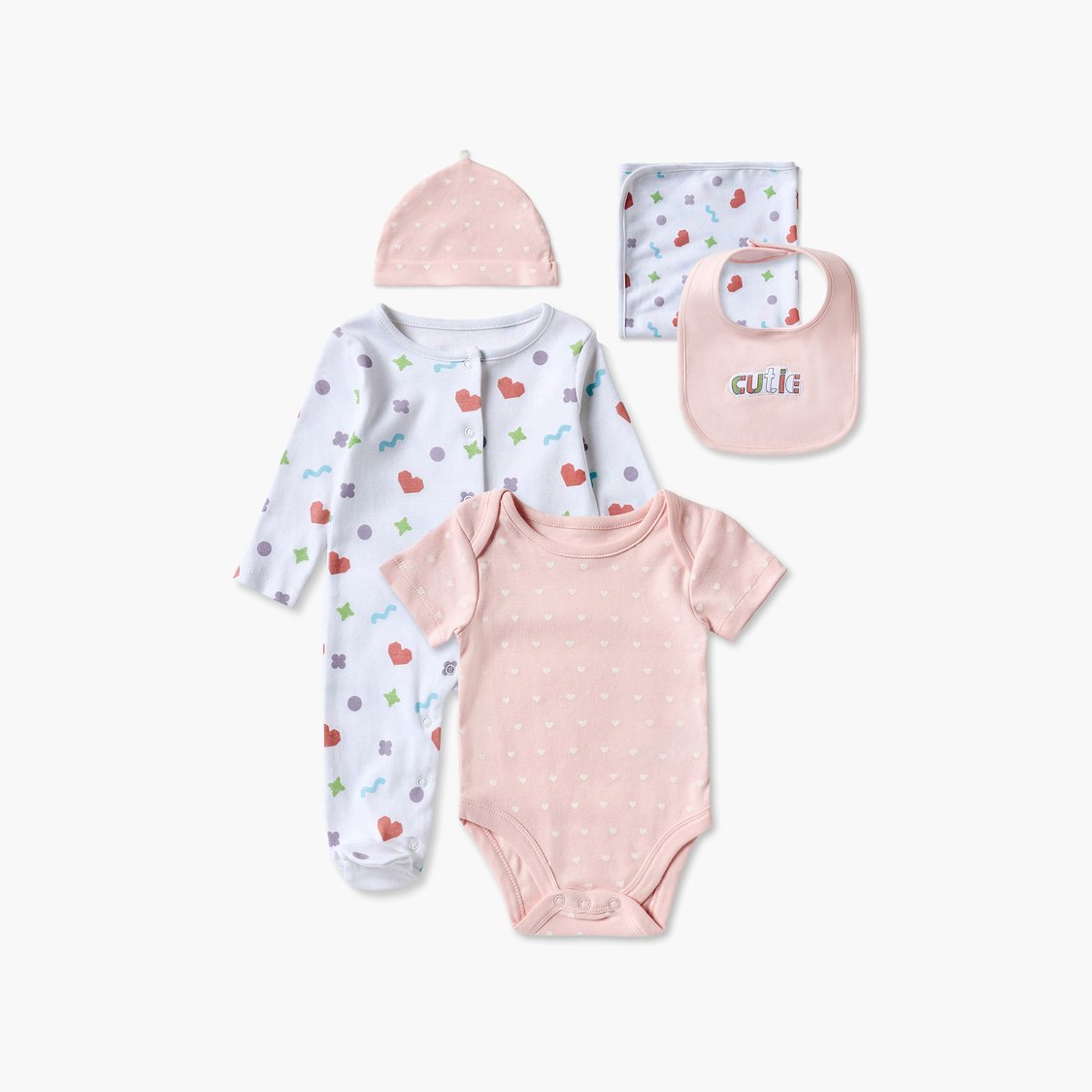 Juniors Heart Print 5-Piece Clothing Gift Set