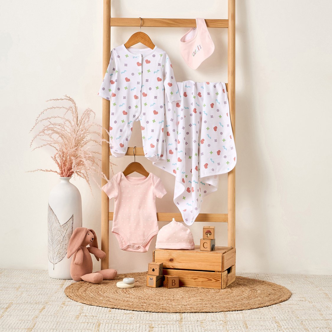Juniors Heart Print 5-Piece Clothing Gift Set