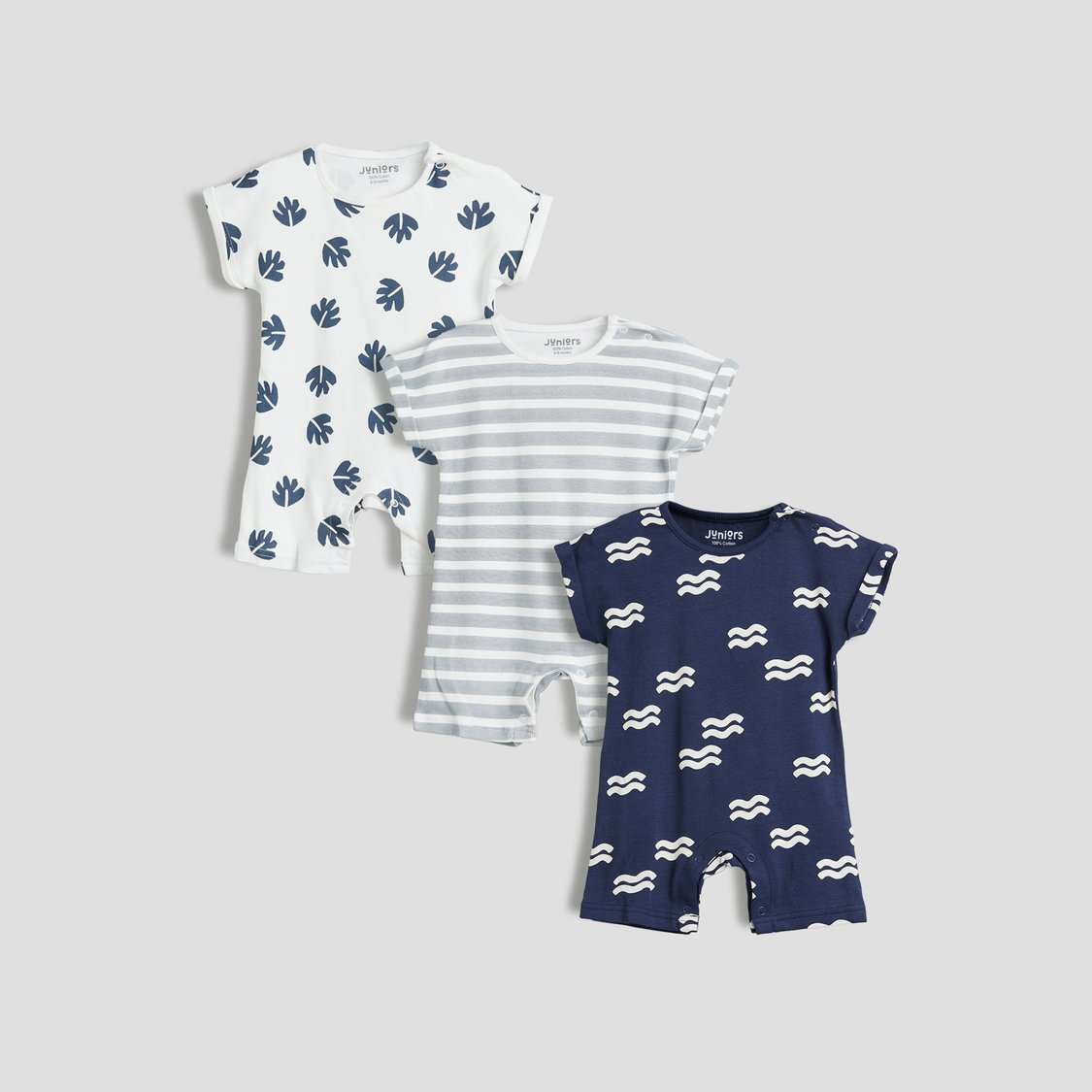Juniors Printed Rompers - Pack of 3
