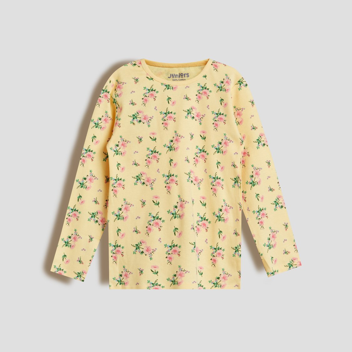 Juniors Floral Print T-shirt with Pyjama Set