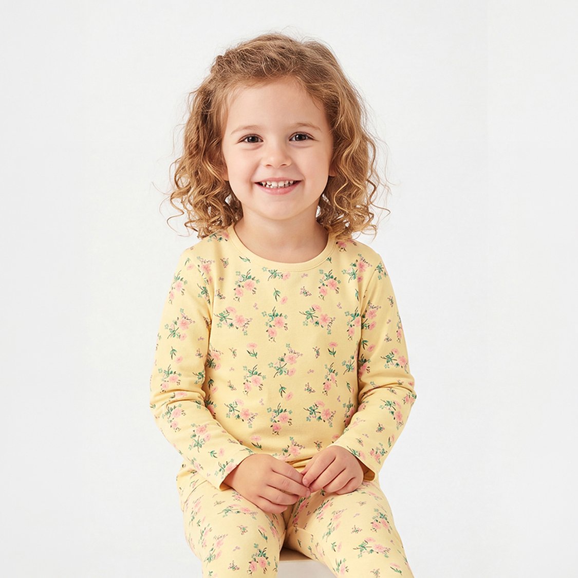 Juniors Floral Print T-shirt with Pyjama Set