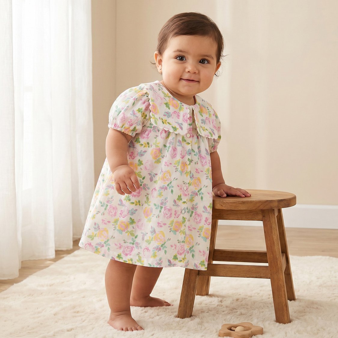 Juniors Floral Print A-Line Dress