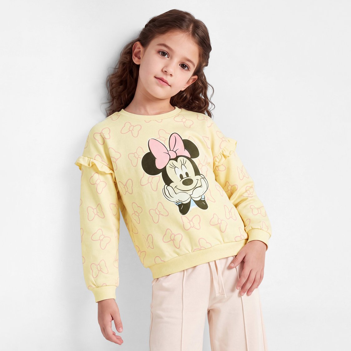 Juniors Minnie Mouse Print Sweatshirt