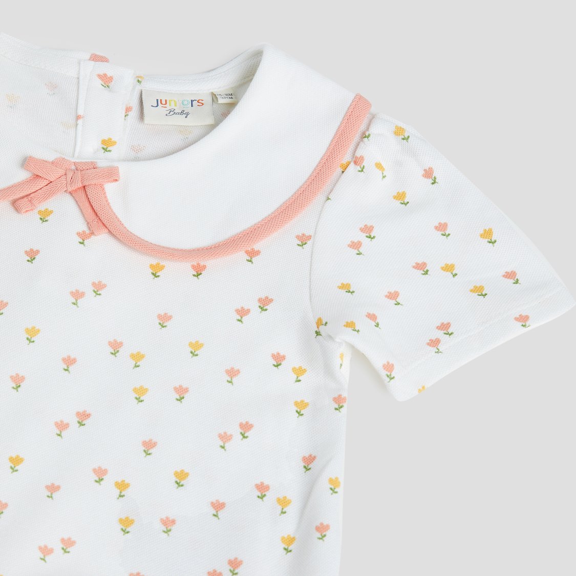 Juniors Floral Print Polo Dress