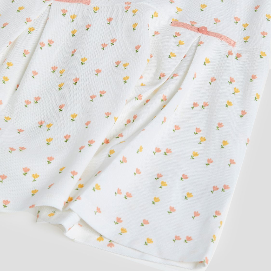 Juniors Floral Print Polo Dress