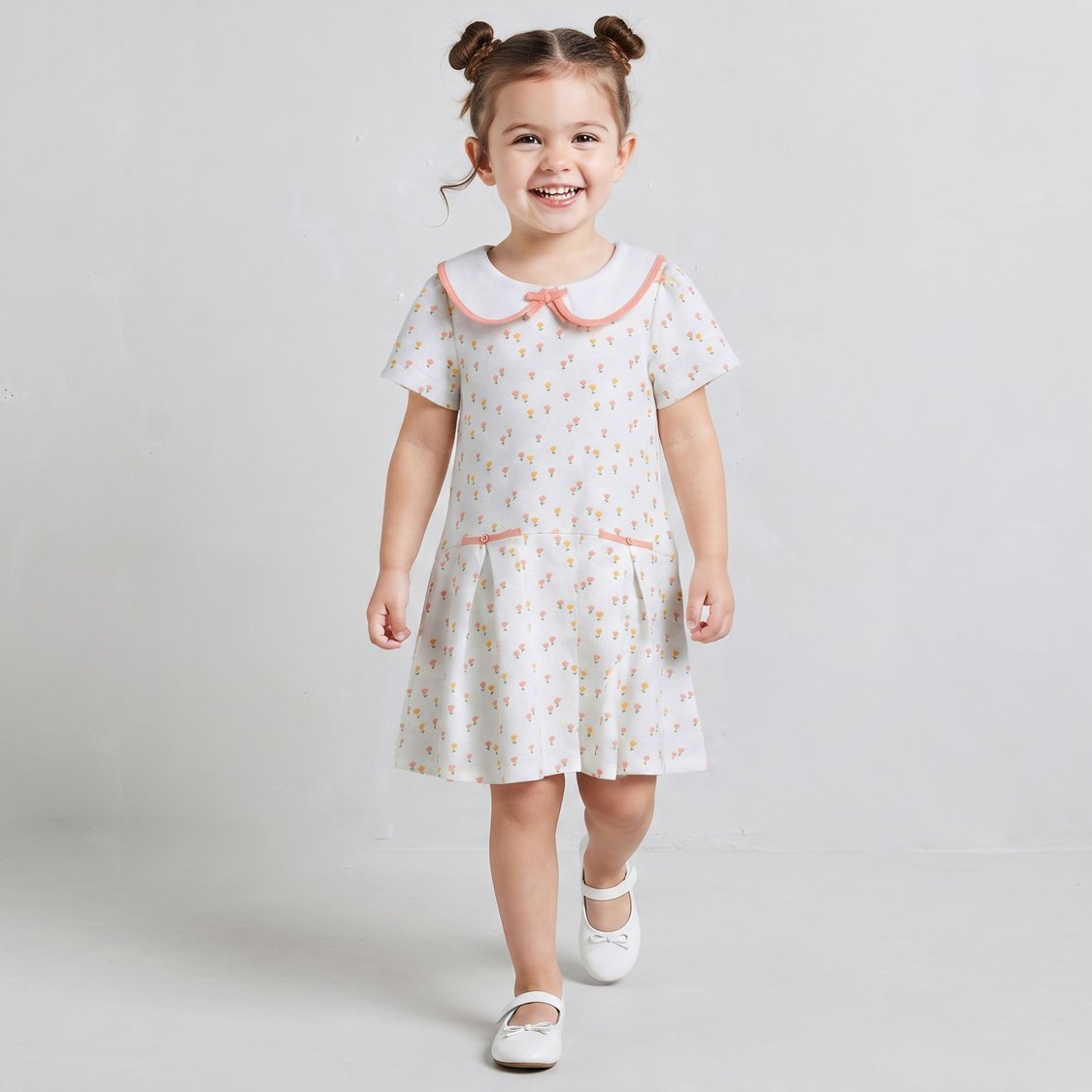 Juniors Floral Print Polo Dress