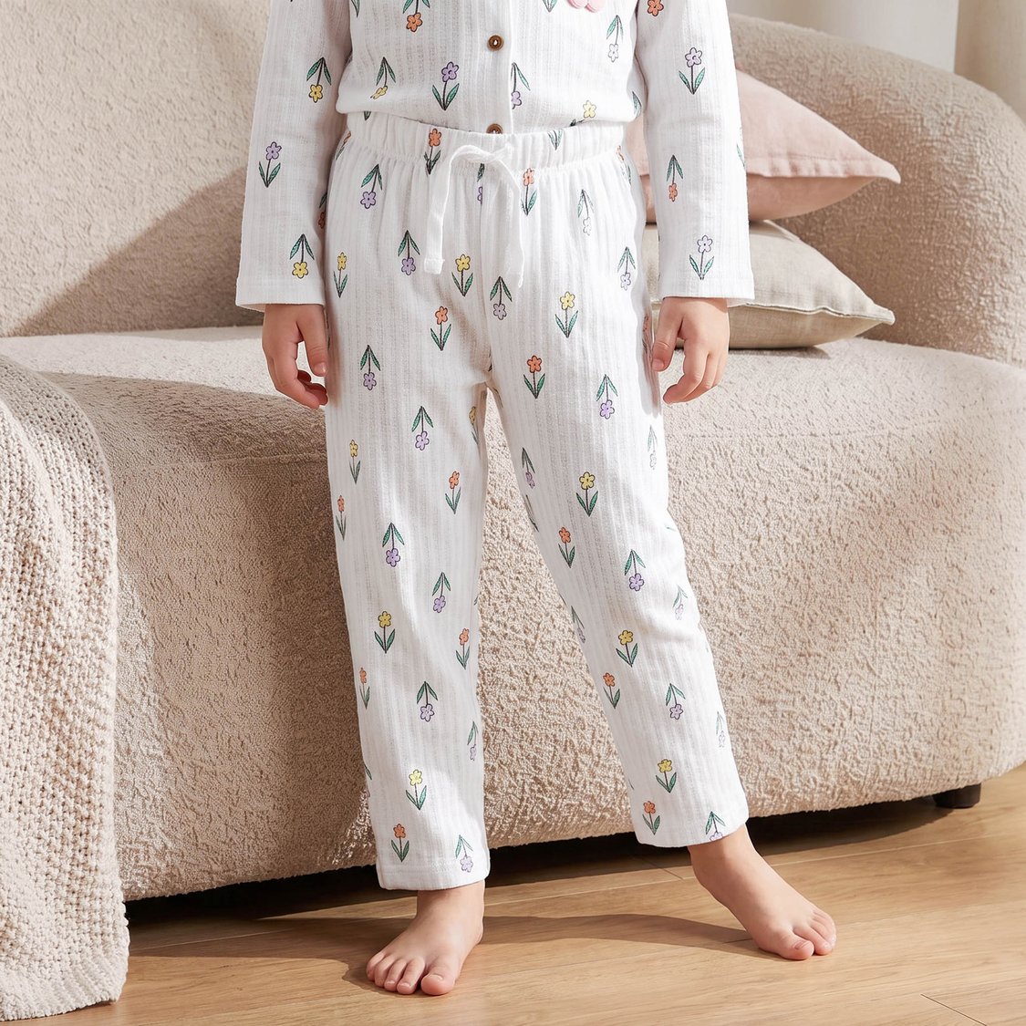 Juniors Bunny Applique Shirt with Pyjama Set