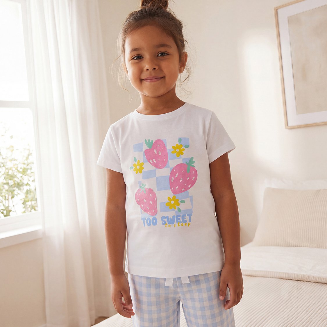 Juniors Printed T-shirt with Pyjama Set