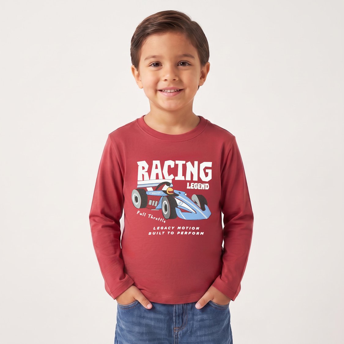 Juniors Racing Car Print T-shirt