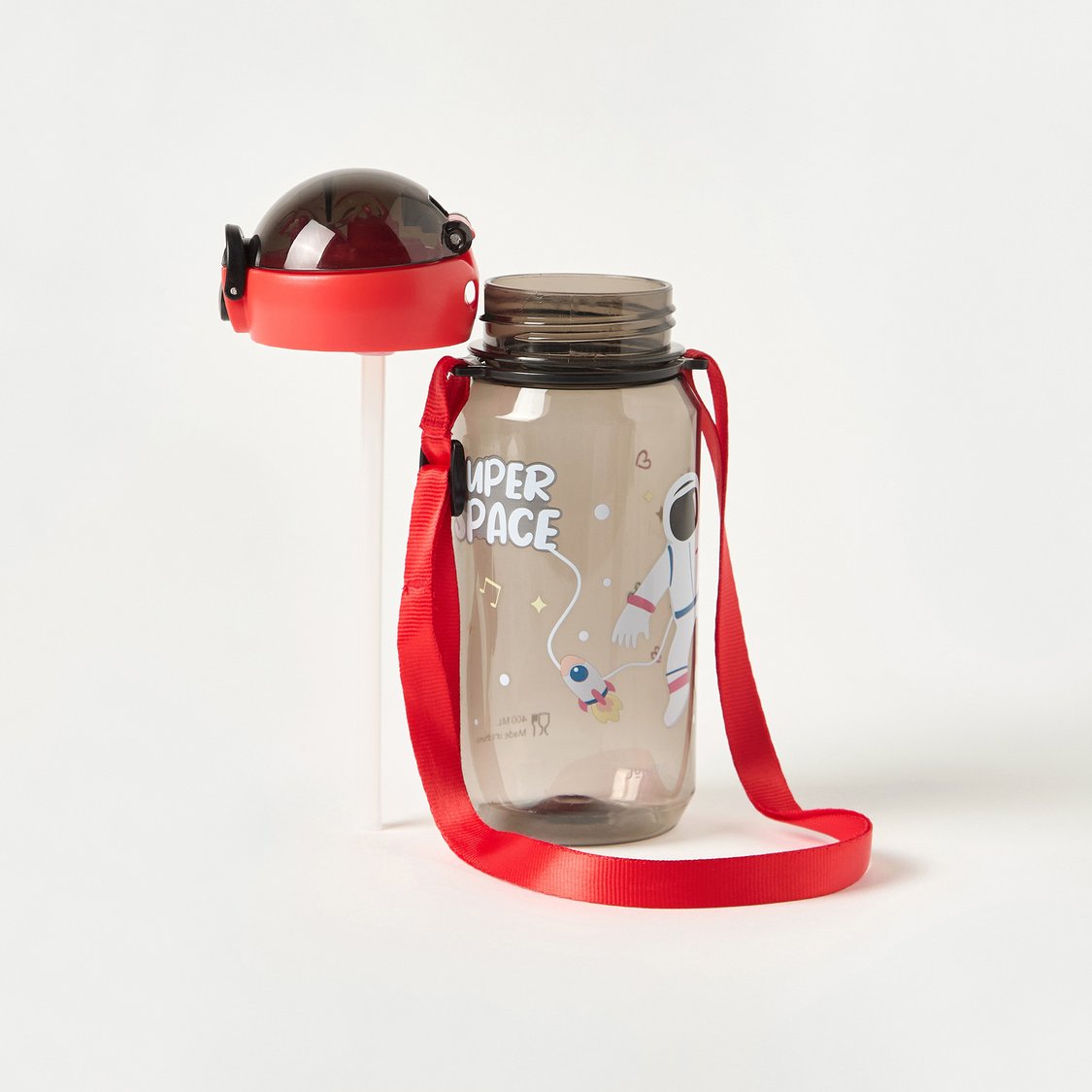 Juniors Space Print No Spill Straw Water Bottle - 400 ml