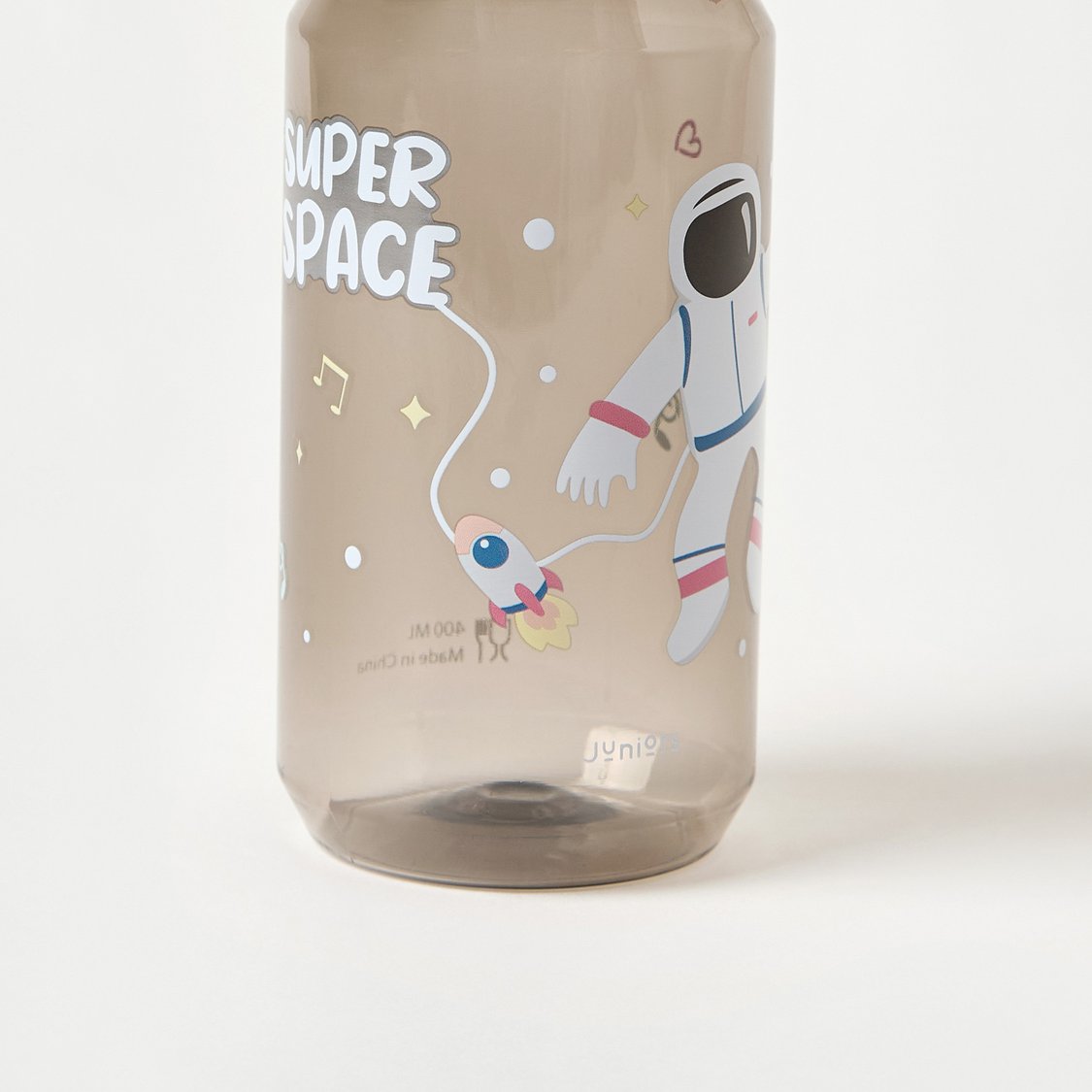 Juniors Space Print No Spill Straw Water Bottle - 400 ml