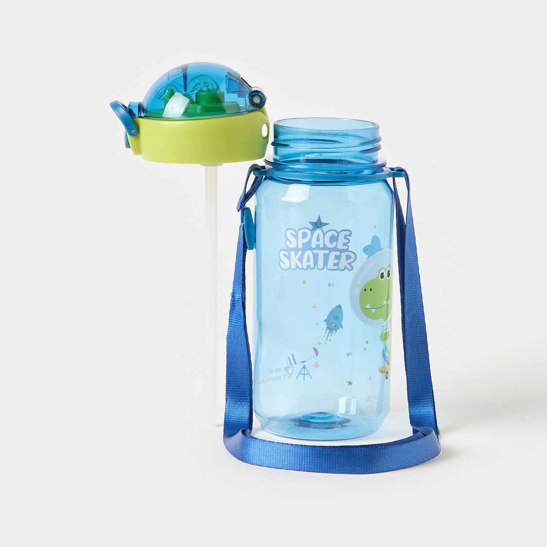 Juniors Dinosaur Print No Spill Straw Water Bottle - 400 ml