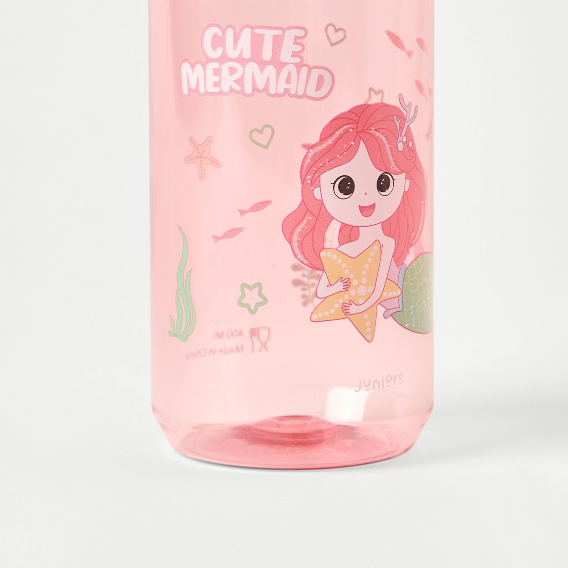 Juniors Mermaid Print Straw Water Bottle - 400 ml