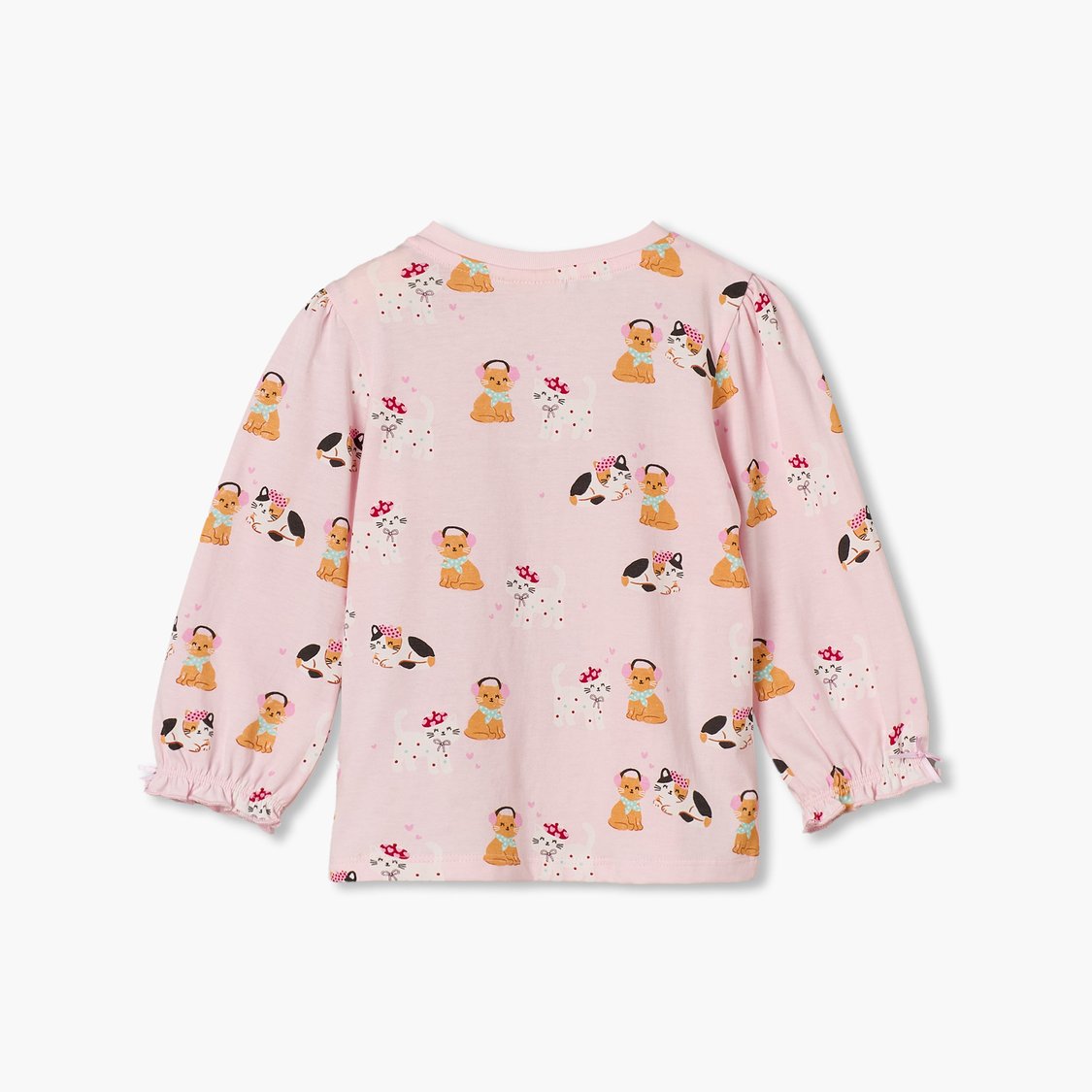 Juniors Cat Print T-shirt
