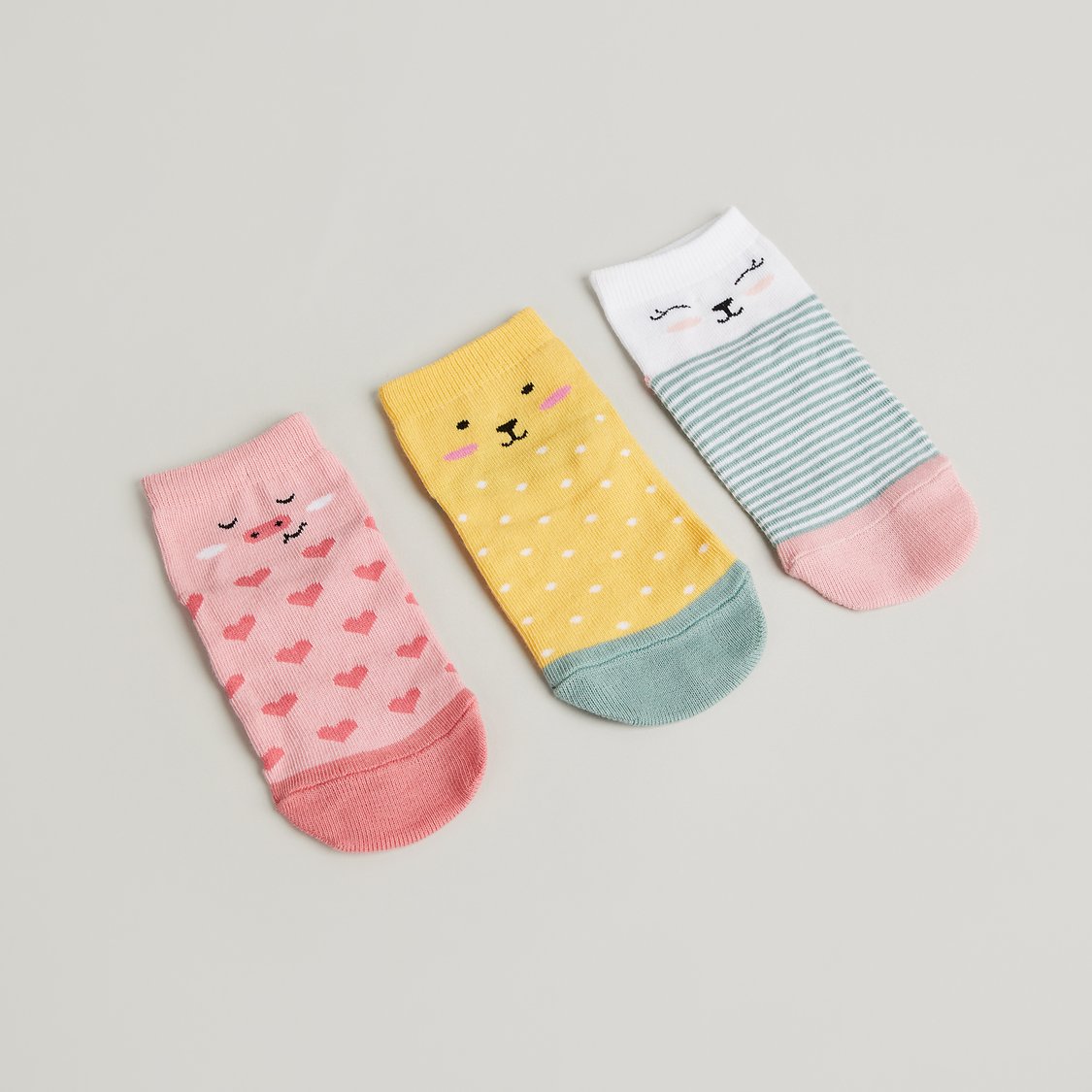 Juniors Printed No-Show Socks - Pack of 3