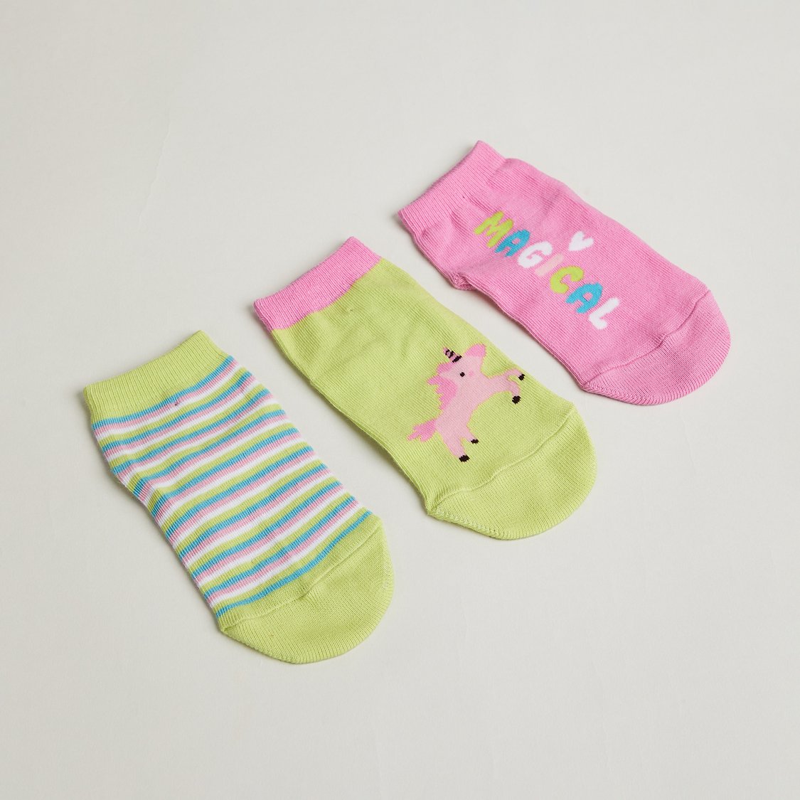 Juniors Assorted No Show Socks - Pack of 3