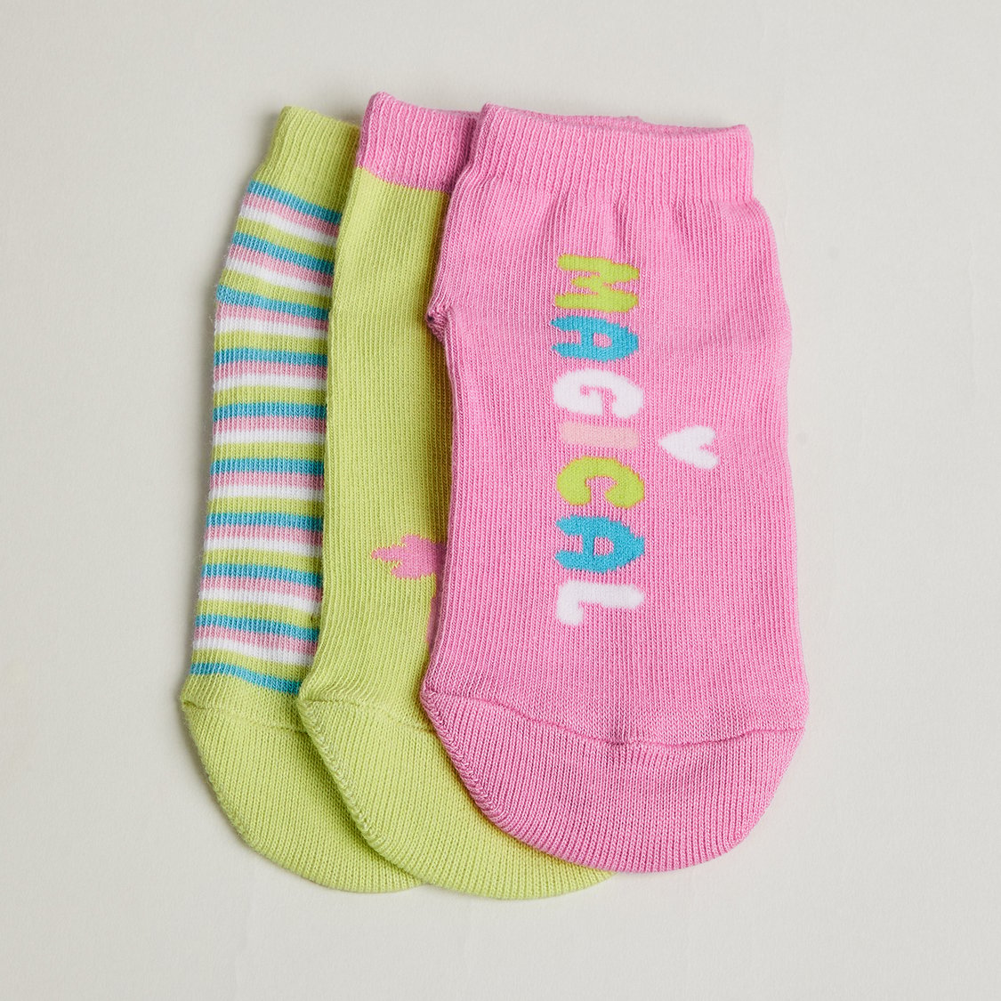 Juniors Assorted No Show Socks - Pack of 3