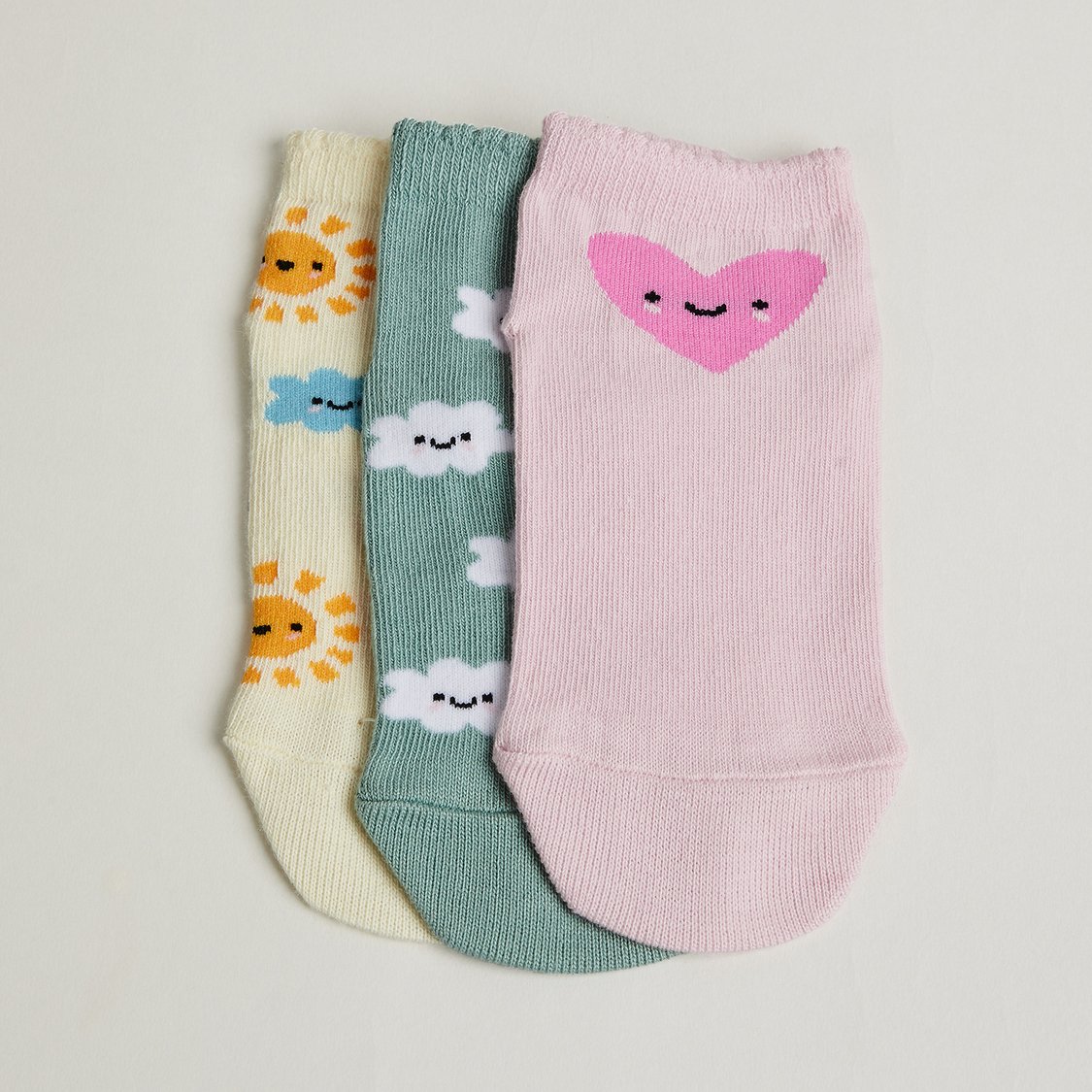 Juniors Printed No Show Socks - Pack of 3