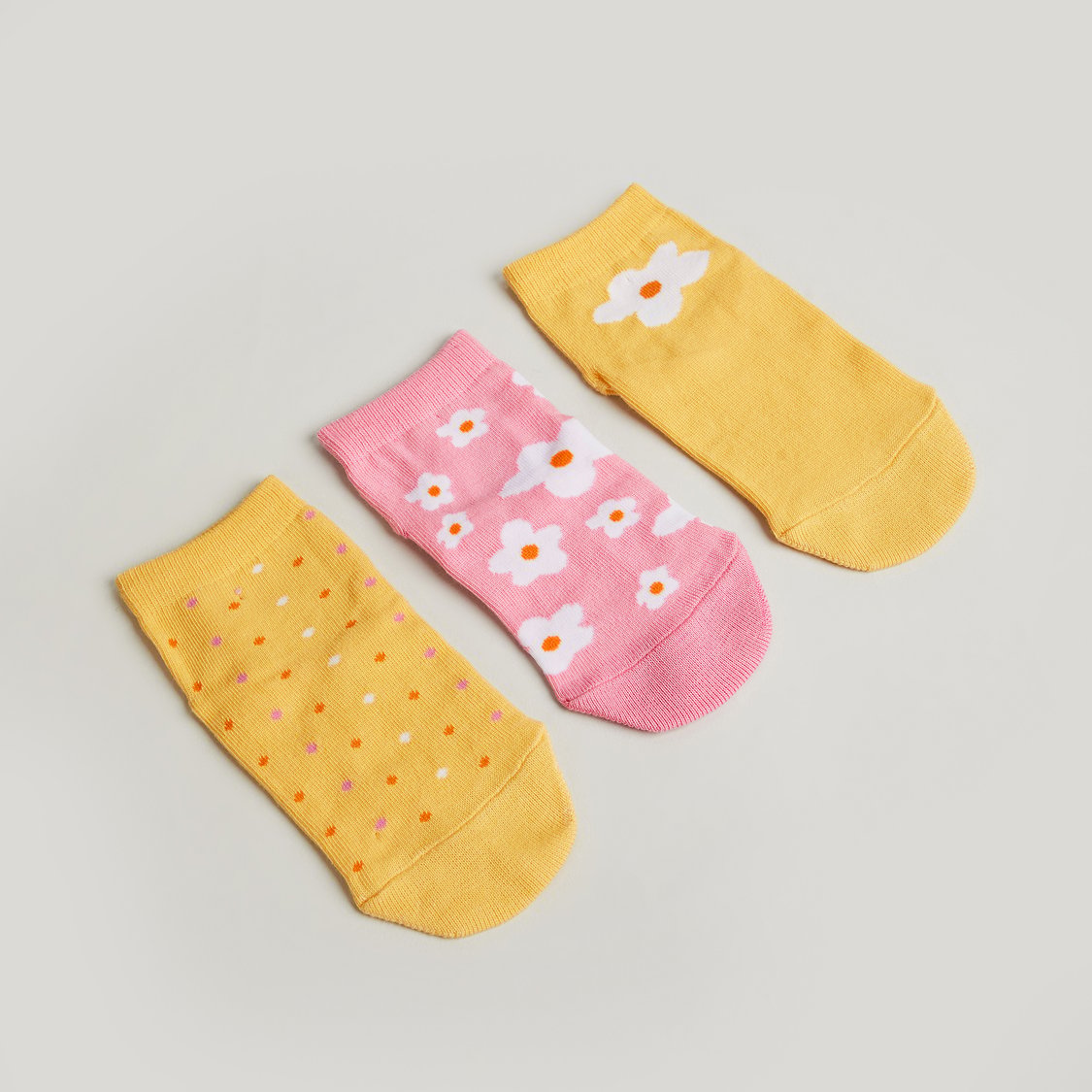 Juniors Printed No Show Socks - Pack of 3