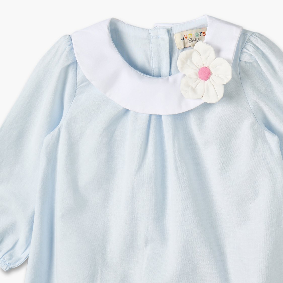 Juniors Floral Accent Collared Rompers