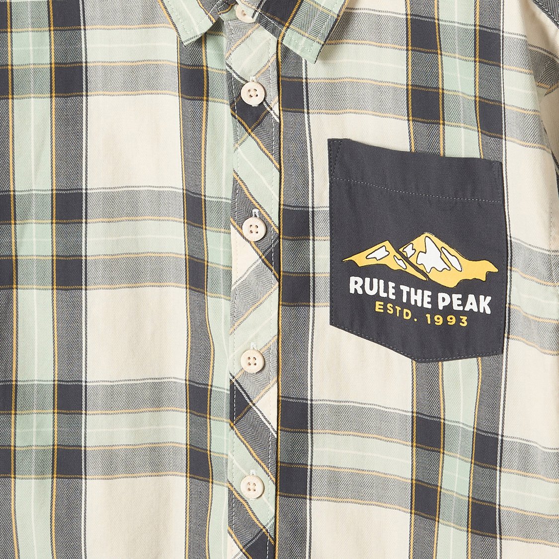 Juniors Checked Shirt with Printed Pocket