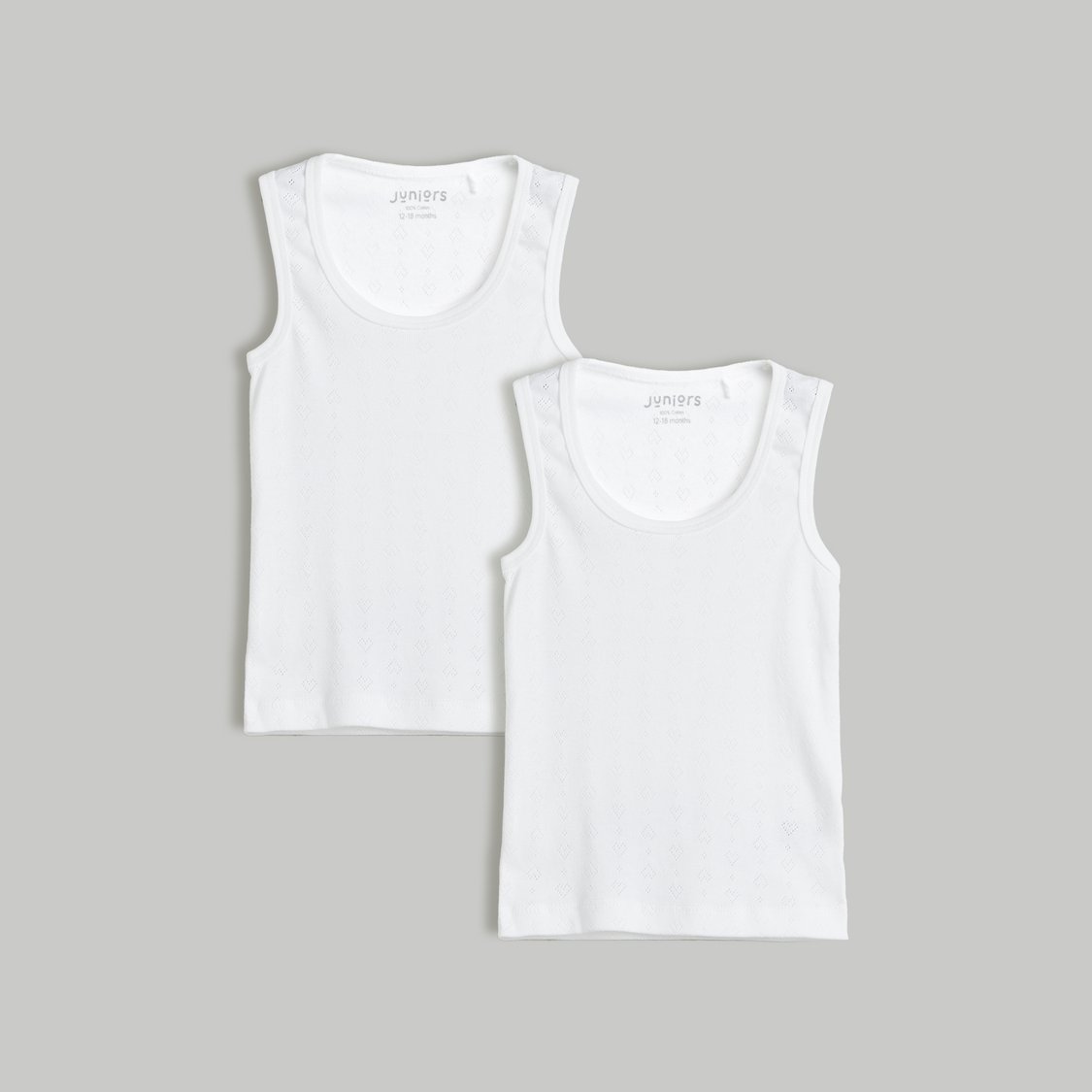Juniors Eyelet Vests - Pack of 2