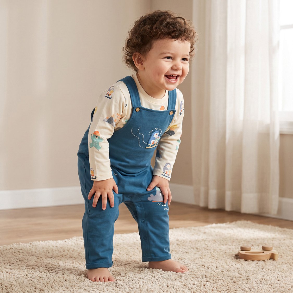 Juniors Applique T-shirt & Dungaree Set