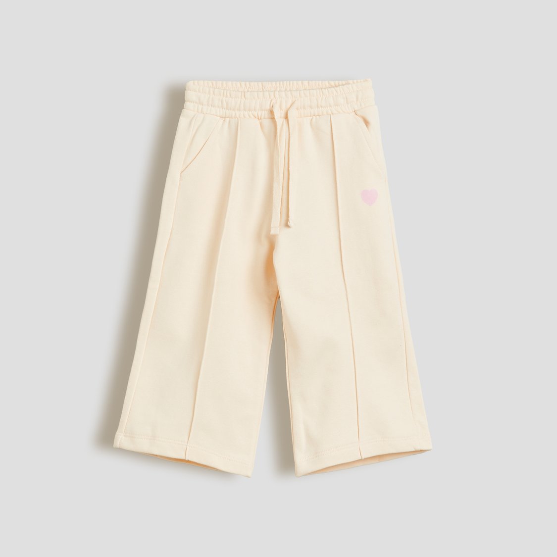 Junior Heart Print Wide Leg Track Pants