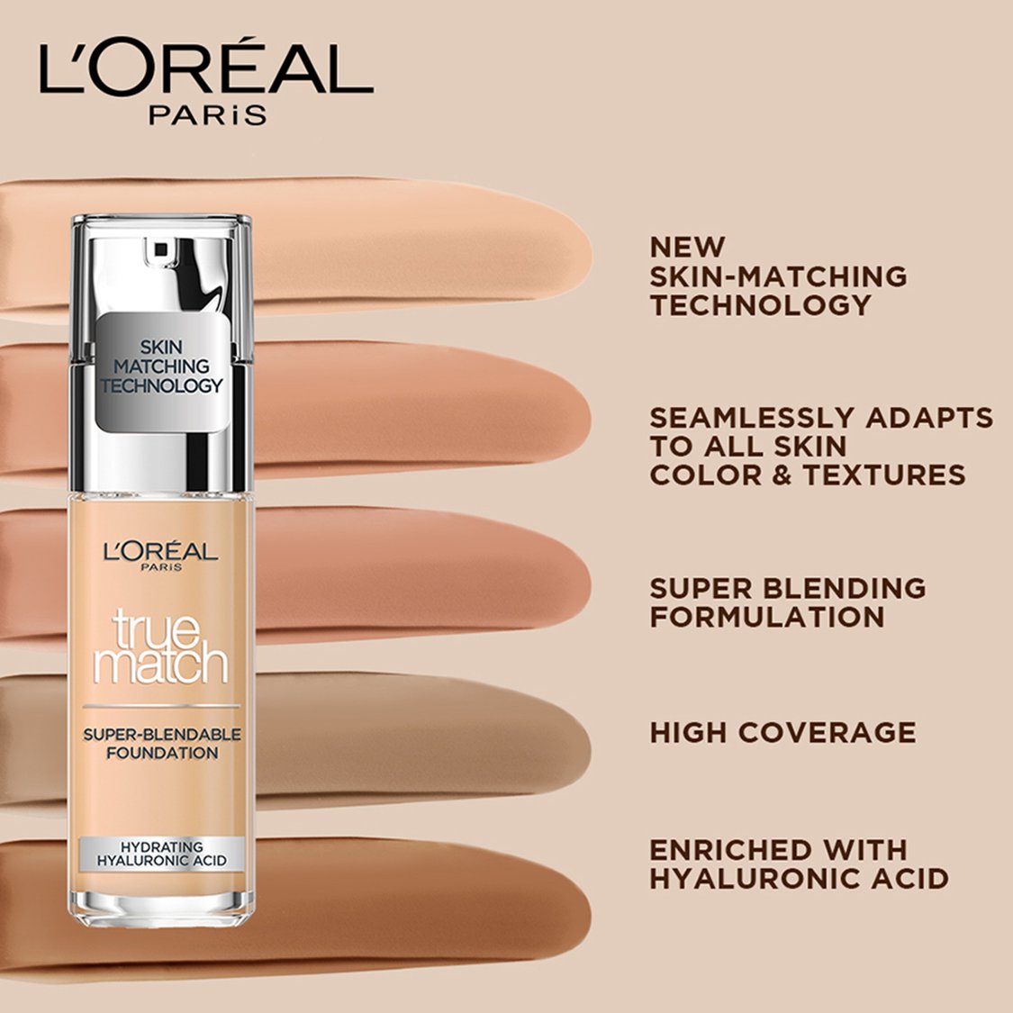 L'OREAL PARIS True Match Liquid Foundation - 30ml