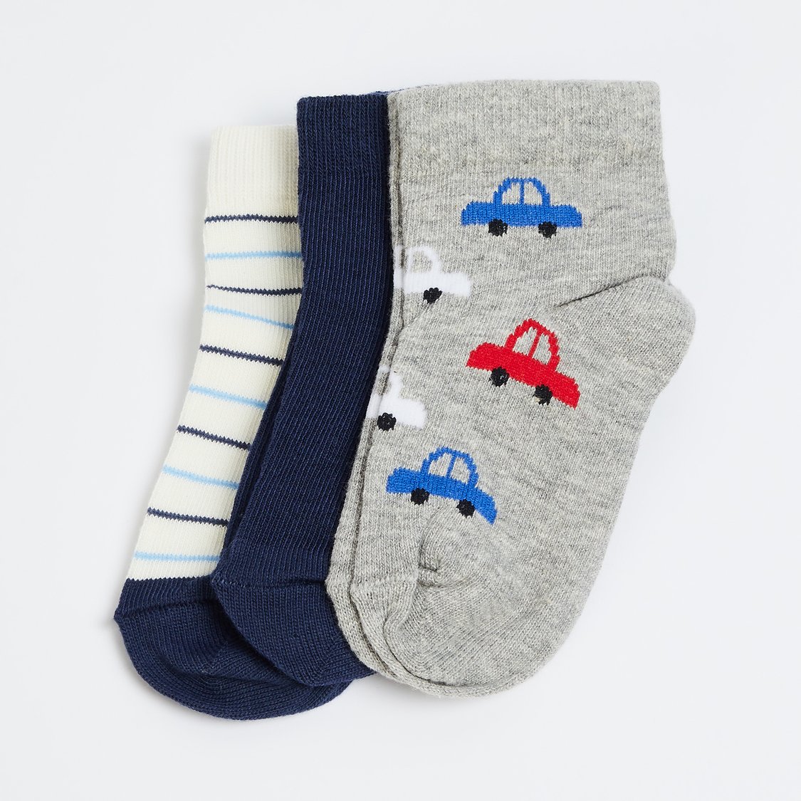 FAME FOREVER Boys Assorted Ankle Length Socks - Pack of 3
