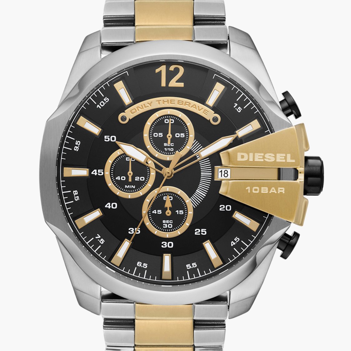 DIESEL Mega Chief Men Bracelet Strap Two Tone Chronograph Watch - DZ4581