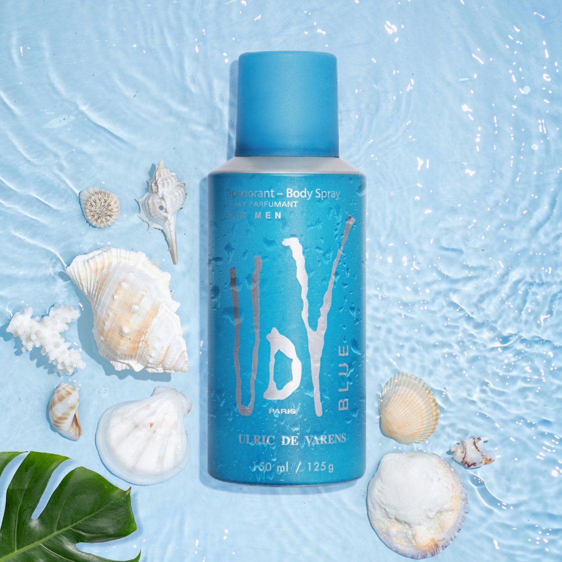 ULRIC DE VARENS Blue For Men No Gas Deodorant - 150ml