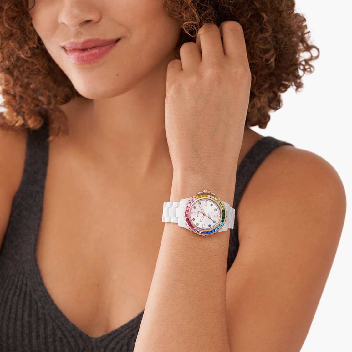 Buy FOSSIL Women Embellished Analog Watch with Ceramic Strap