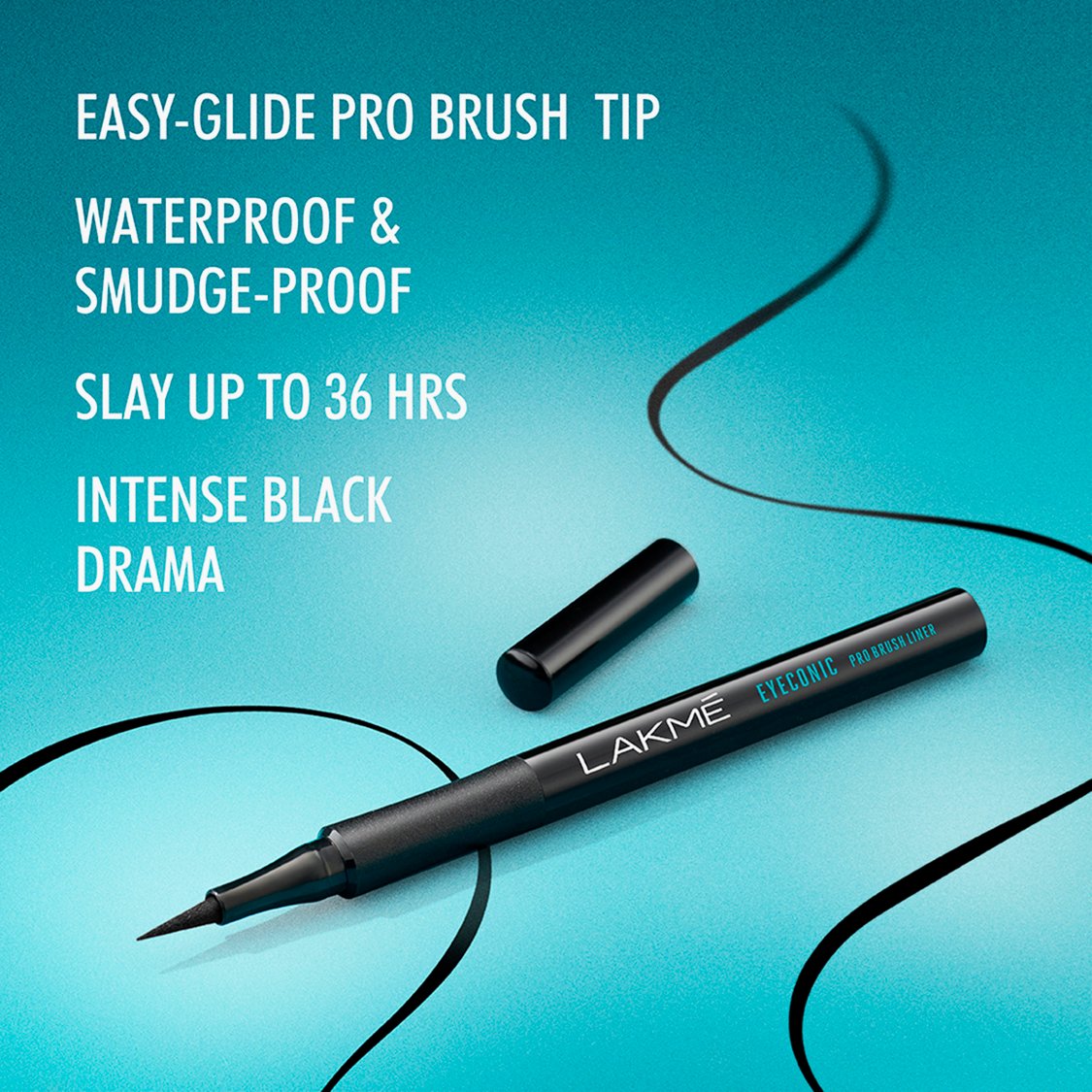 LAKME Eyeconic Pro Brush Liner - Black - 1.2ml