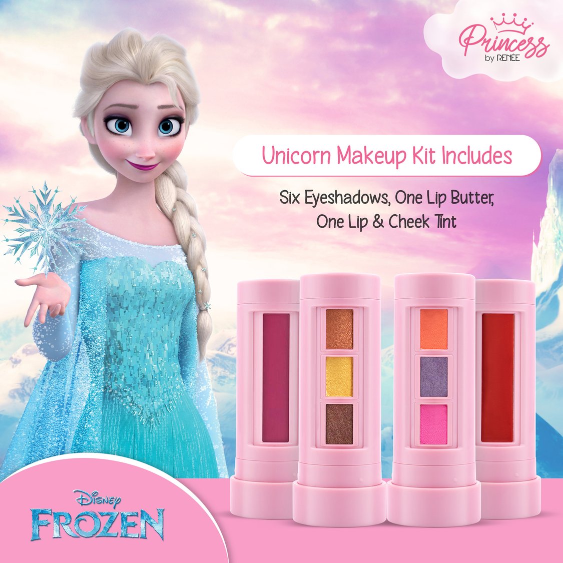 RENEE Disney Frozen Princess Elsa Unicorn Makeup Kit - 7.4g