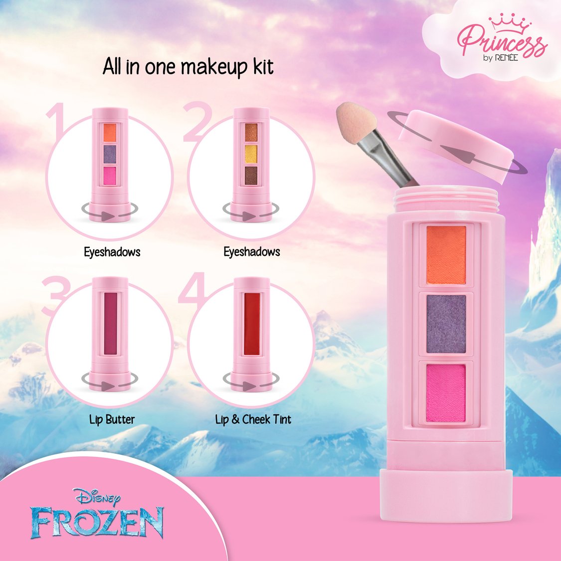 RENEE Disney Frozen Princess Elsa Unicorn Makeup Kit - 7.4g