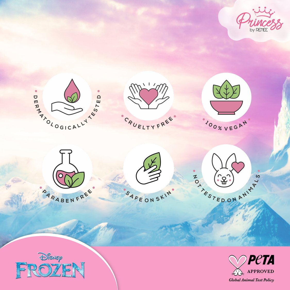 RENEE Disney Frozen Princess Elsa Unicorn Makeup Kit - 7.4g