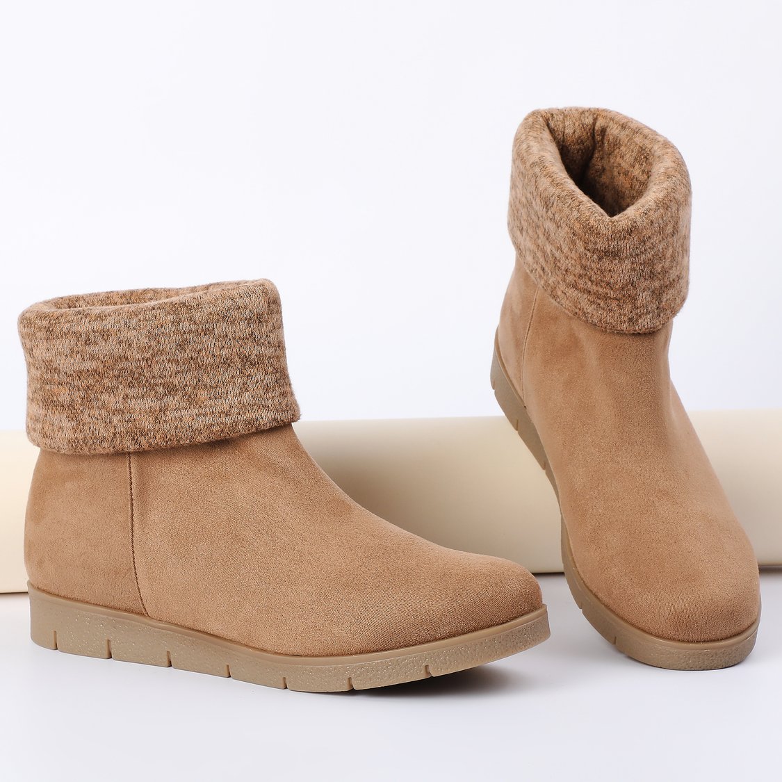 INC.5 Knit Cuff Ankle Boots