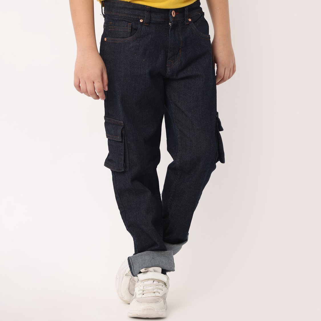 Buy LEE COOPER JUNIORS Boys Darkwashed Regular Fit Cargo Jeans