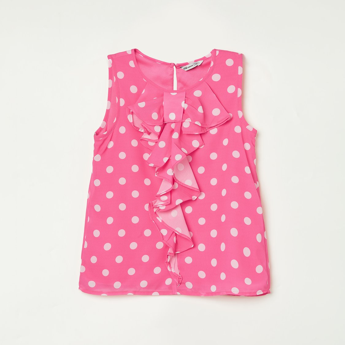 FAME FOREVER Girls Polka-Dot Printed Top