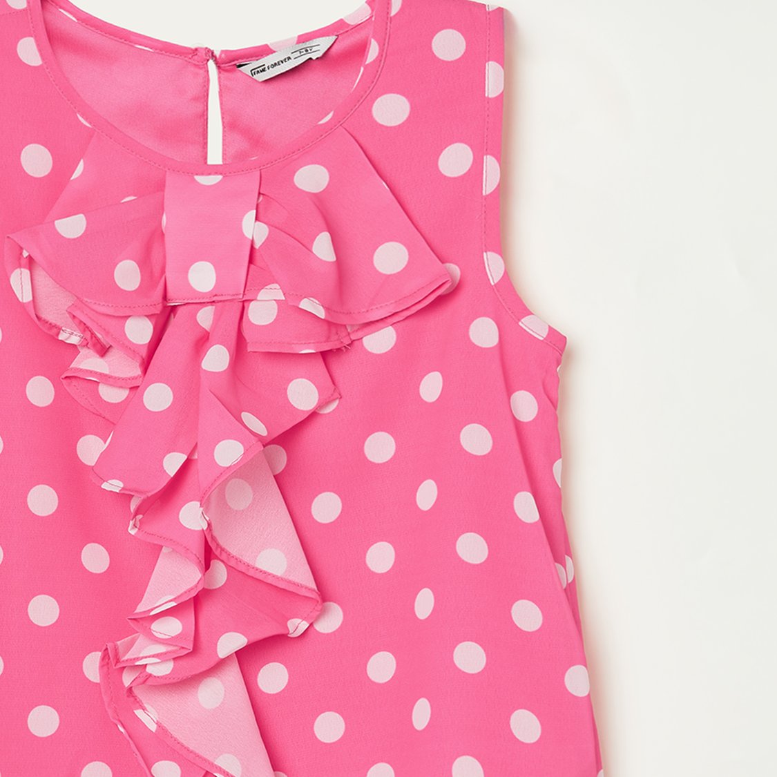 FAME FOREVER Girls Polka-Dot Printed Top