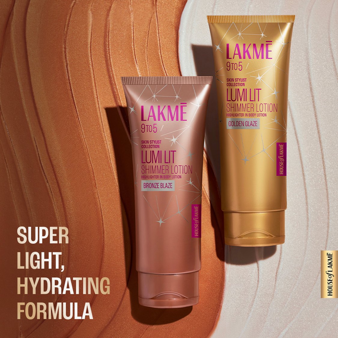 LAKME 9 to 5 Skin Stylist Lumi Lit Shimmer Lotion - Golden Glaze - 100ml