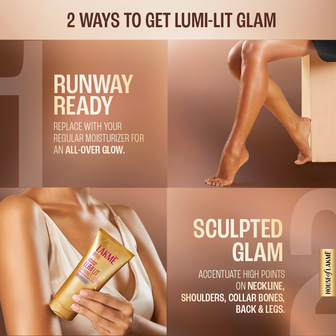 LAKME 9 to 5 Skin Stylist Lumi Lit Shimmer Lotion - Golden Glaze - 100ml